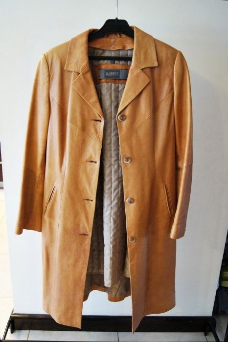Płaszcz 100% skóra Camel Marbet jak nowy S 36