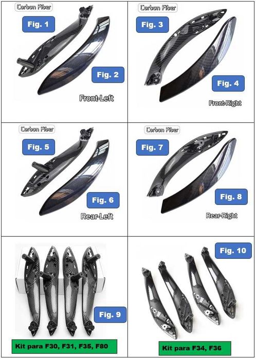 Puxador pega porta interior BMW F30 F31 F32 F33 F34 F35 F36 F80 F83