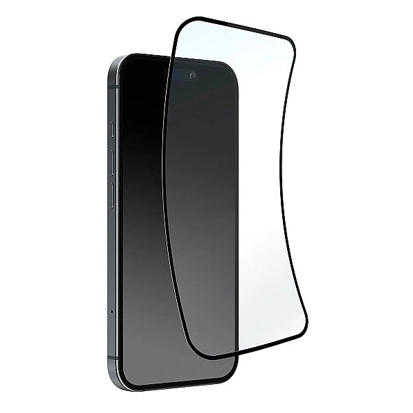 Szkło hybrydowe Puro Flexible Glass D3O z czarną ramką do iPhone 16 Pl