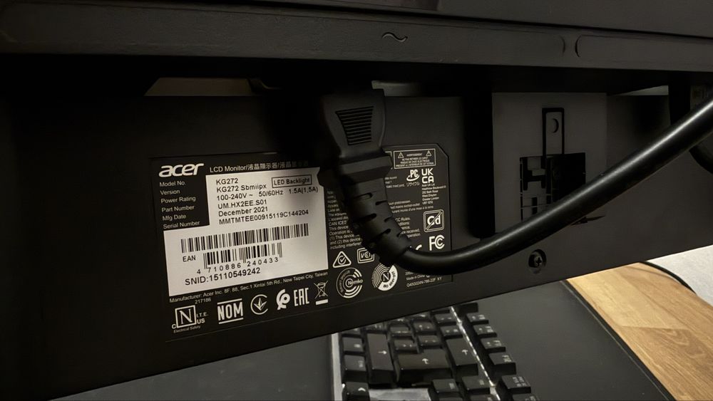 Monitor Gaming Acer Nitro KG272S – 27″ | Como Novo