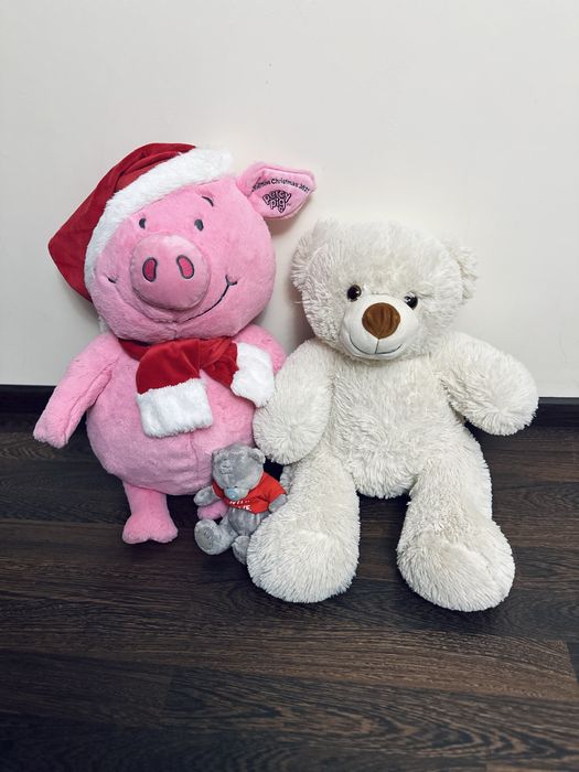 Іграшки медвідь свинка новорічна