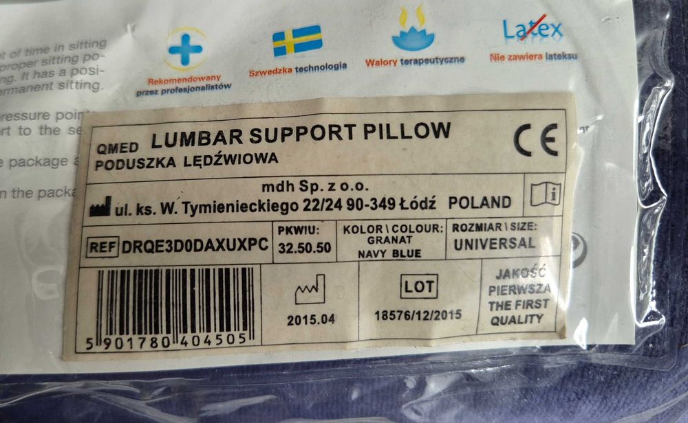 Poduszka Lędźwiowa Do Pracy Qmed
