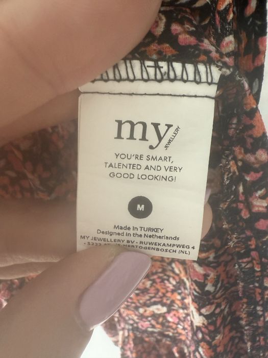 Sukienka damska M kopertowy wzor urocza w kwiatuszki