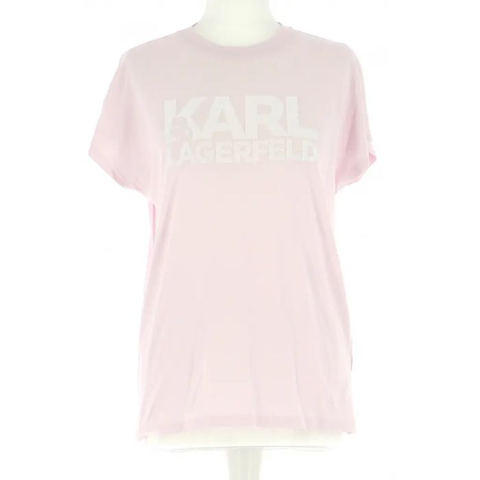 Różowy oryginalny tshirt bluzka Karl Kagerfeld S