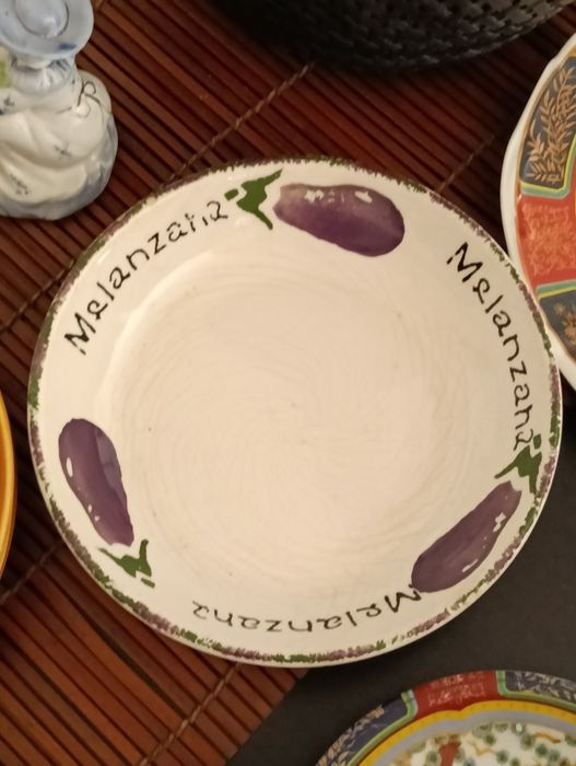 Prato/ saladeira Melanzana, porcelana italiana Pier 1