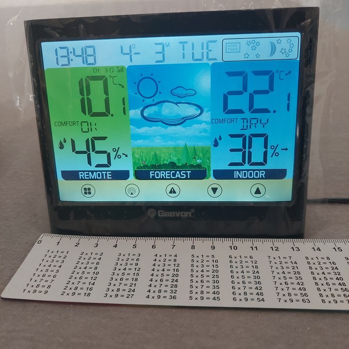 Бездротова метеостанція Geevon. Сенсорний РК-дисплей