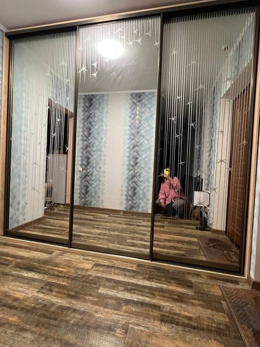 Стеклянные двери, дзеркальні двері