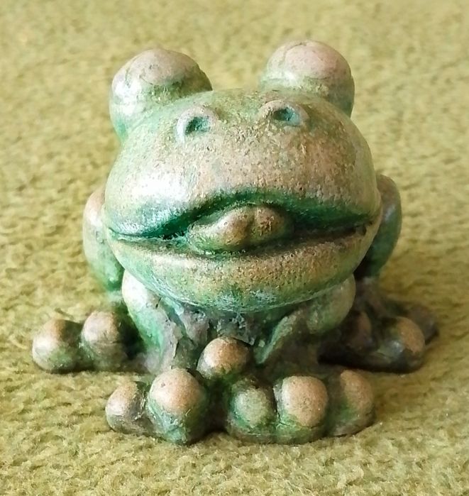 Żaba figurka ceramiczna unikat vintage PRL jarmark dominikański lata 70.