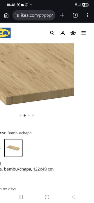 Bancada de bambu 122x49 IKEA