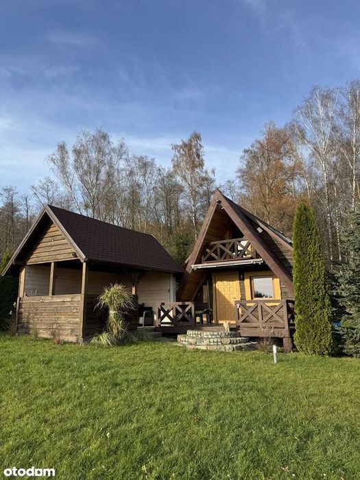 Domek letniskowy nad jeziorem na Mazurach działka rekreacyjna 1000m2