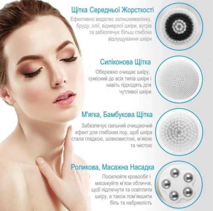 Электрическая щетка 4в1 Facial SPA kit для чистки массажа лица