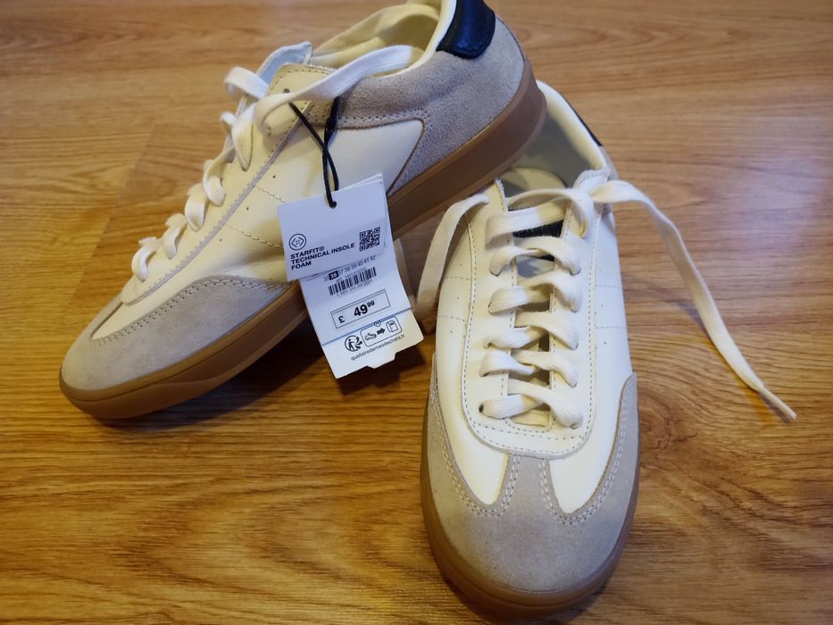 Sneakersy skórzane zara typu samba 37