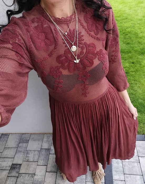 Zara Sukienka Damska Boho S