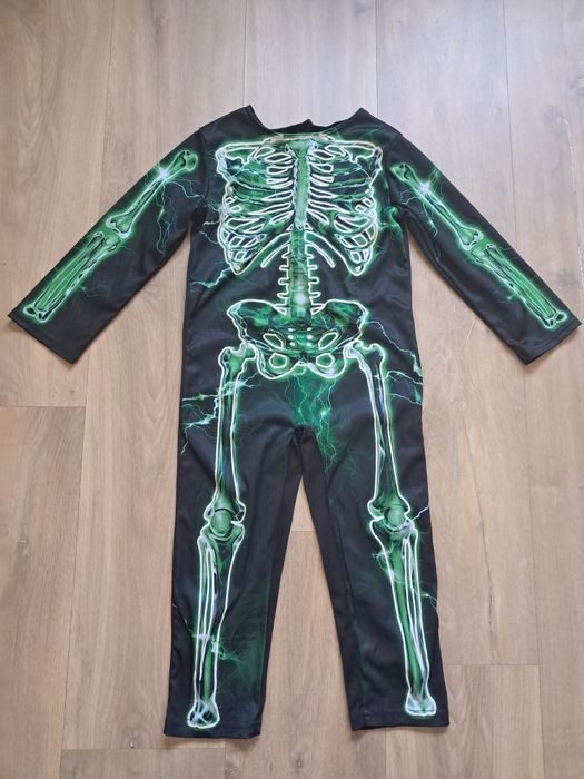 Kościotrup szkieletor strój przebranie kostium kombinezon 98-104 halloween