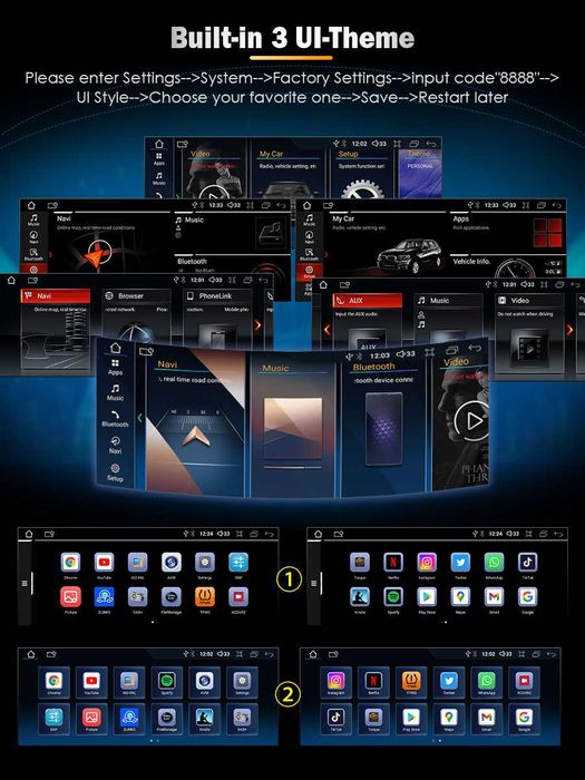 Auto-rádio 12.3" android 14 para BMW F10 F11 Serie 5 2010 a 2016