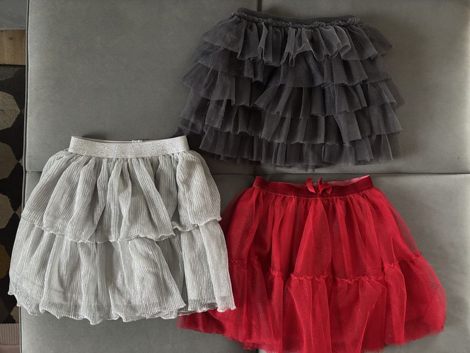 Spódniczki 3 szt spódniczka elegancka świąteczna 116 3 szt