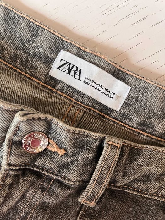 Жіночі карго джинси zara 34 розмір xs-s з кишенями широкі сірі
