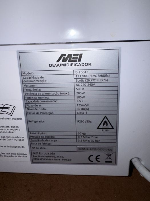 Desumidificador MEI DH 5512