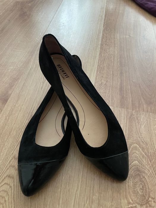 Buty skórzane, naturalna skóra i welur, rozmiar 40.5-41