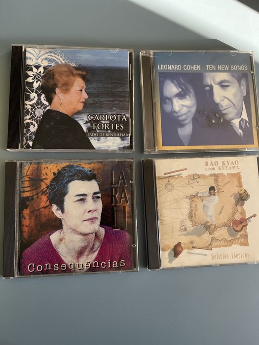 Conjunto de 4 CDs: Rao Kyao, Lara Li, Leonard Cohen, Carlota Fortes