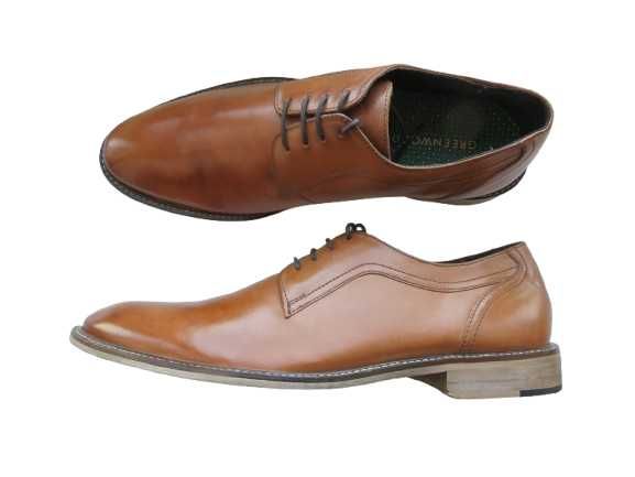 Мужские кожаные туфли. greenwood. размер 43. коричневые.