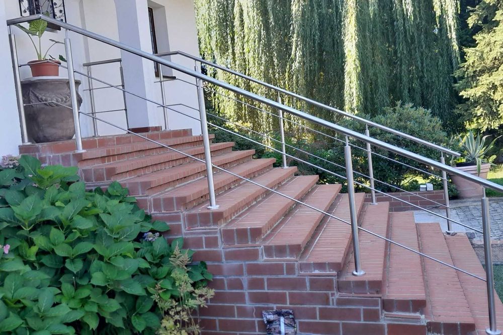 Balustrada schodowa Poręcz z rurki fi 32+uchwyty /Solidne/NOWE