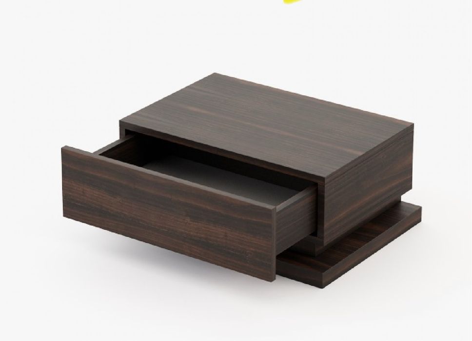 Mesa de cabeceira Las Kasas 1 gaveta madeira  cor wengue