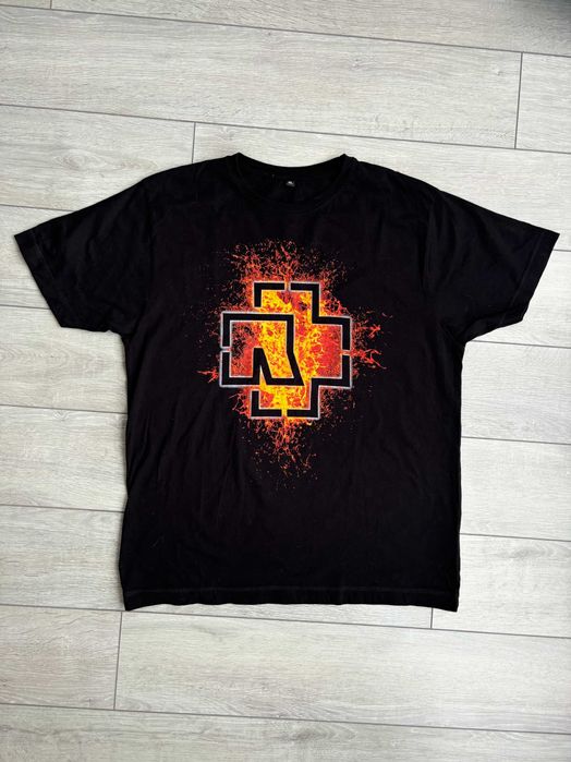 Чорна Чоловіча Футболка Рамштайн Rammstein Lava Logo Sonne Burn Merch Size XL ХЛ Розмір Майка Мерч Метал-Гурт
