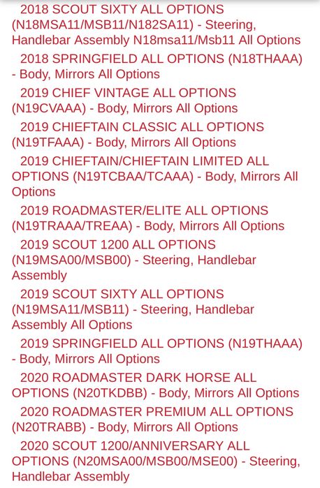 Lusterko lewe Indian Scout Chief Chieftain