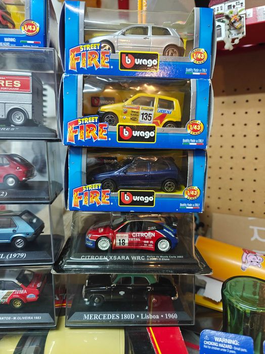 Lote Coleção Miniaturas 1/43 (Sagres, Táxi Lisboa, Rali, Fiat)