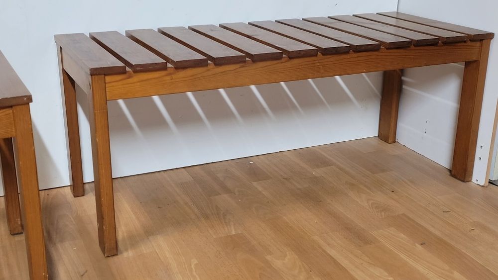 Ławka drewniana szczebelkowa siedzisko taboret
