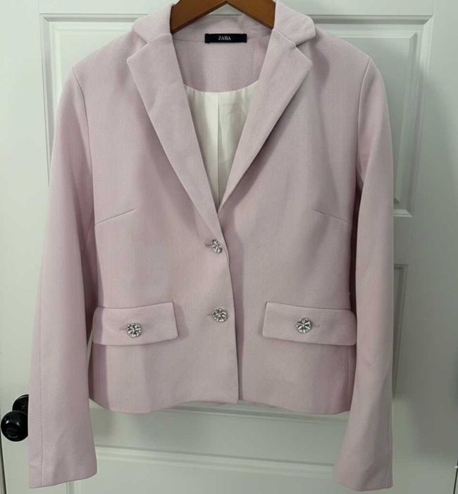 Стильний піджак Zara у ніжному пудровому кольорі