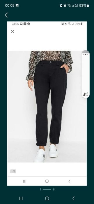 BONPRIX spodnie chinosy 36/38 czarne Nowe