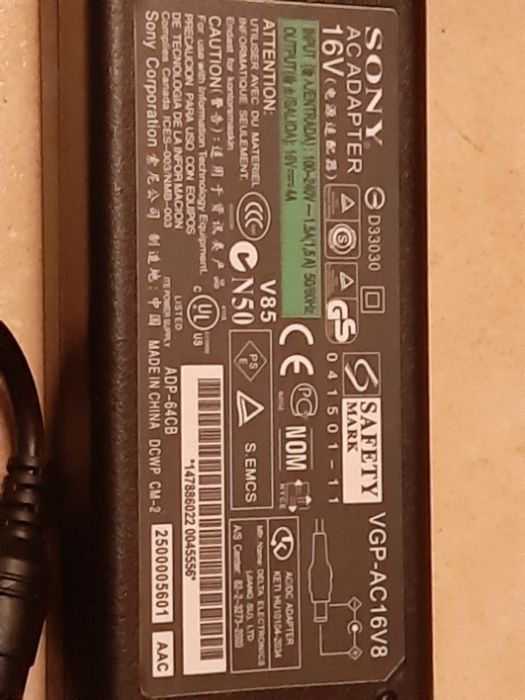 Carregador Sony 16v 4A 65W