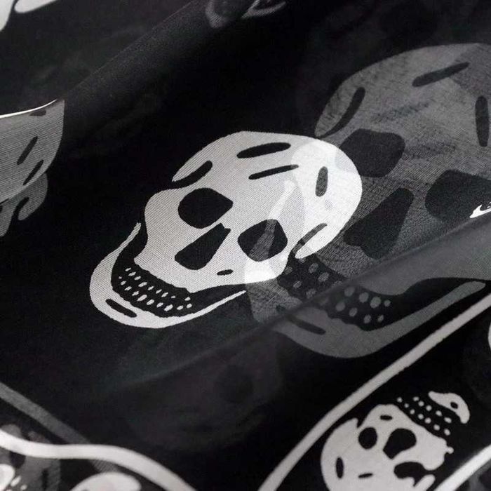 Шарф с черепами полупрозначный 160x50 см \ Alexander McQueen Skull Chiffon Scarf