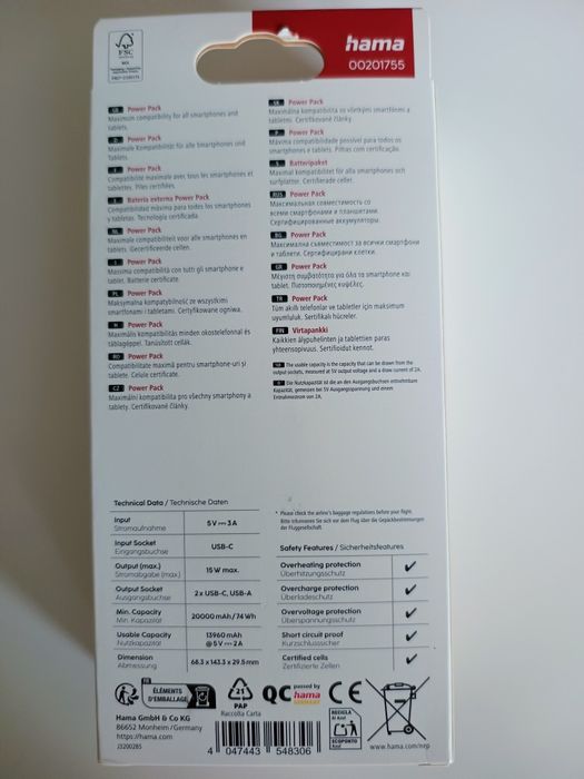 Powerbank Hama 20000mAh