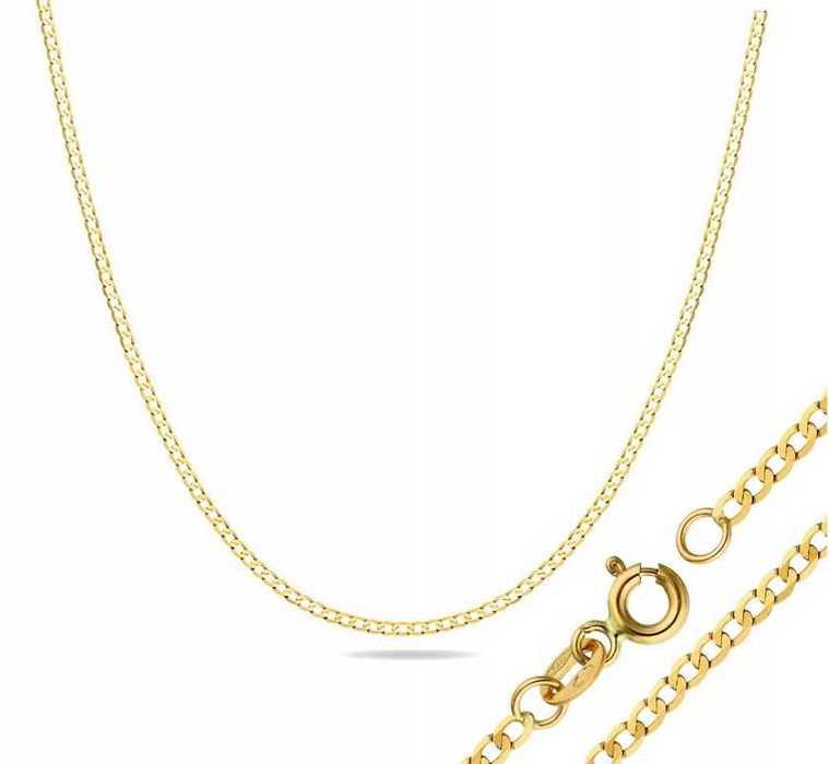 Złoty łańcuszek pancerka GŁADKA ZŁOTO p.585 45cm L036