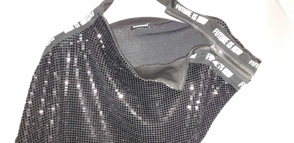 Кроп-Топ-накидка з паєтками, блискавкою, з рукавом(спорт-шик/вечірня).