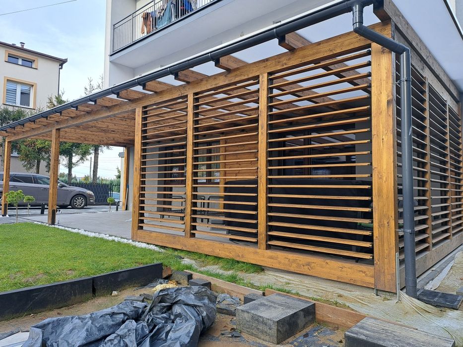 Zadaszenie tarasu pergole zabudowa tarasu