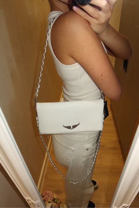 ЧИТАЙТЕ ОПИС!!Сумка клатч zadig&voltaire rock біла 27х15 см