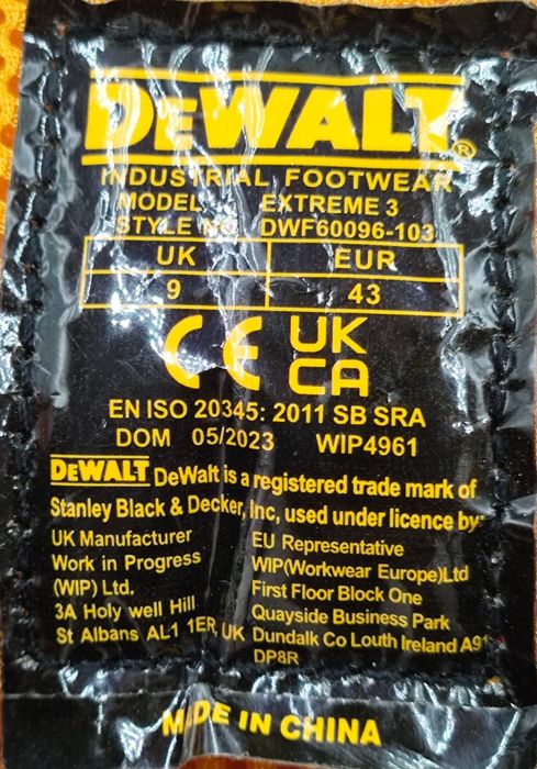 Робочі черевики DEWALT - 43 розмір.