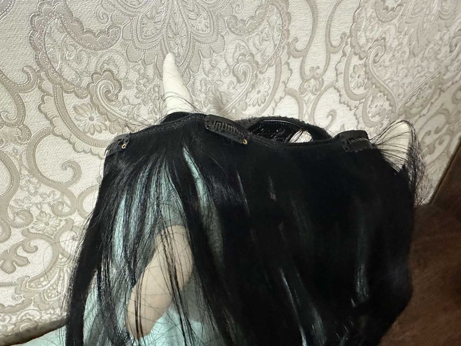 Нарощування волосся Remy Clip-In на заколках чорне 45 см, 120 г, 8 шт.