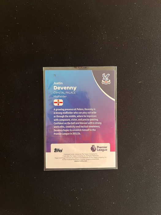 Topps Chrome 2026 – Justin Devenny RC Refractor Crystal Palace