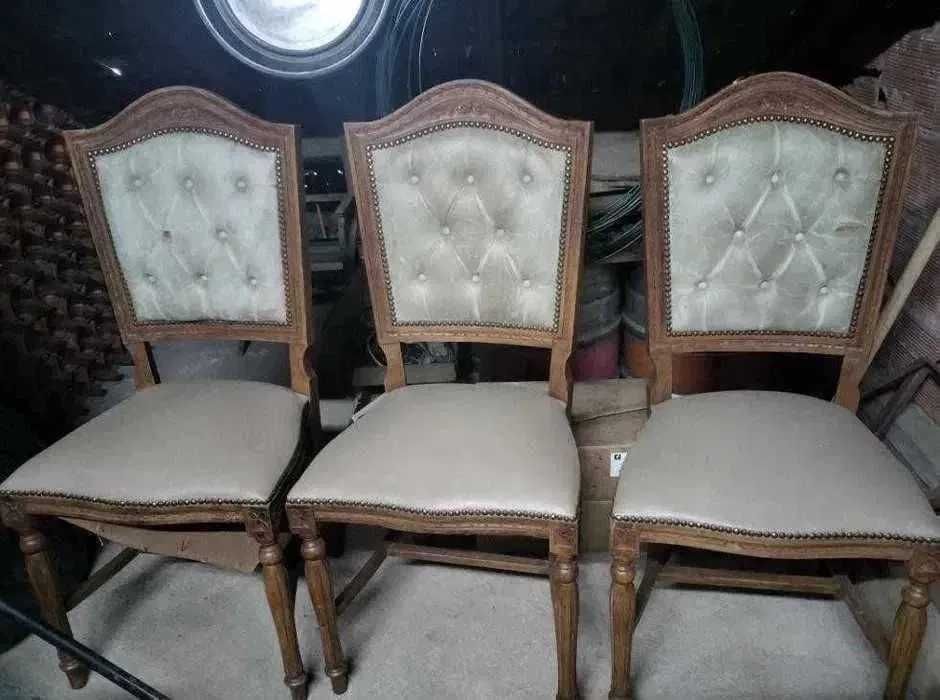5 Cadeiras Luís XV em Madeira Maciça | Vintage para Restauro