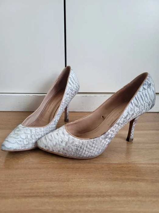 Sapatos Pele Imitação Crocodilo Cinza - ZARA