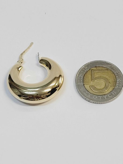 Złote kolczyki koła grube  próba 585  nowe