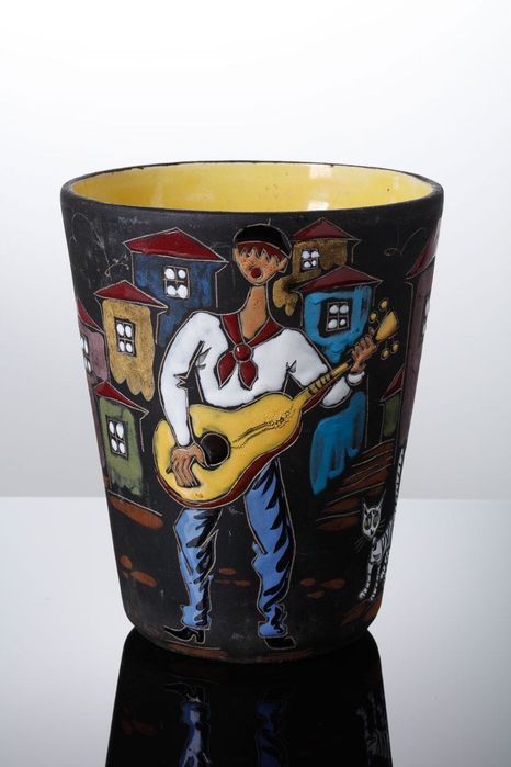 Par de jarras em vidro opalino