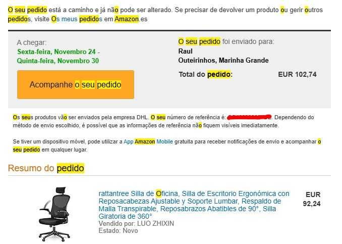 Cadeira de escritório ergonómica como Nova