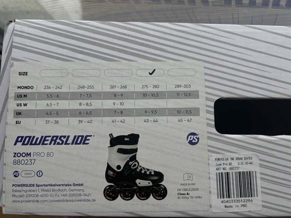 Łyżworolki, Rolki Powerslide Zoom Pro 80, rozmiar 43-44