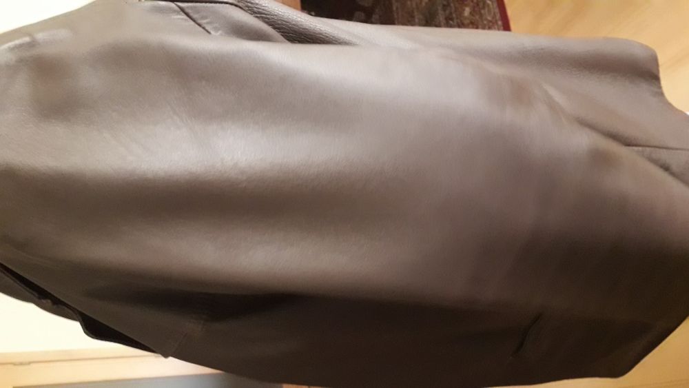 Casaco cabedal genuino para homem castanho escuro xl grande